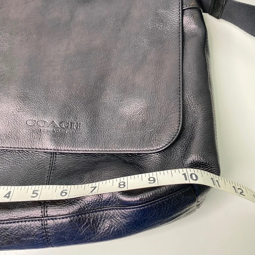 COACH Sullivan Small Messenger‎ Crossbody Purse Black Calf Leather Unisex F72108